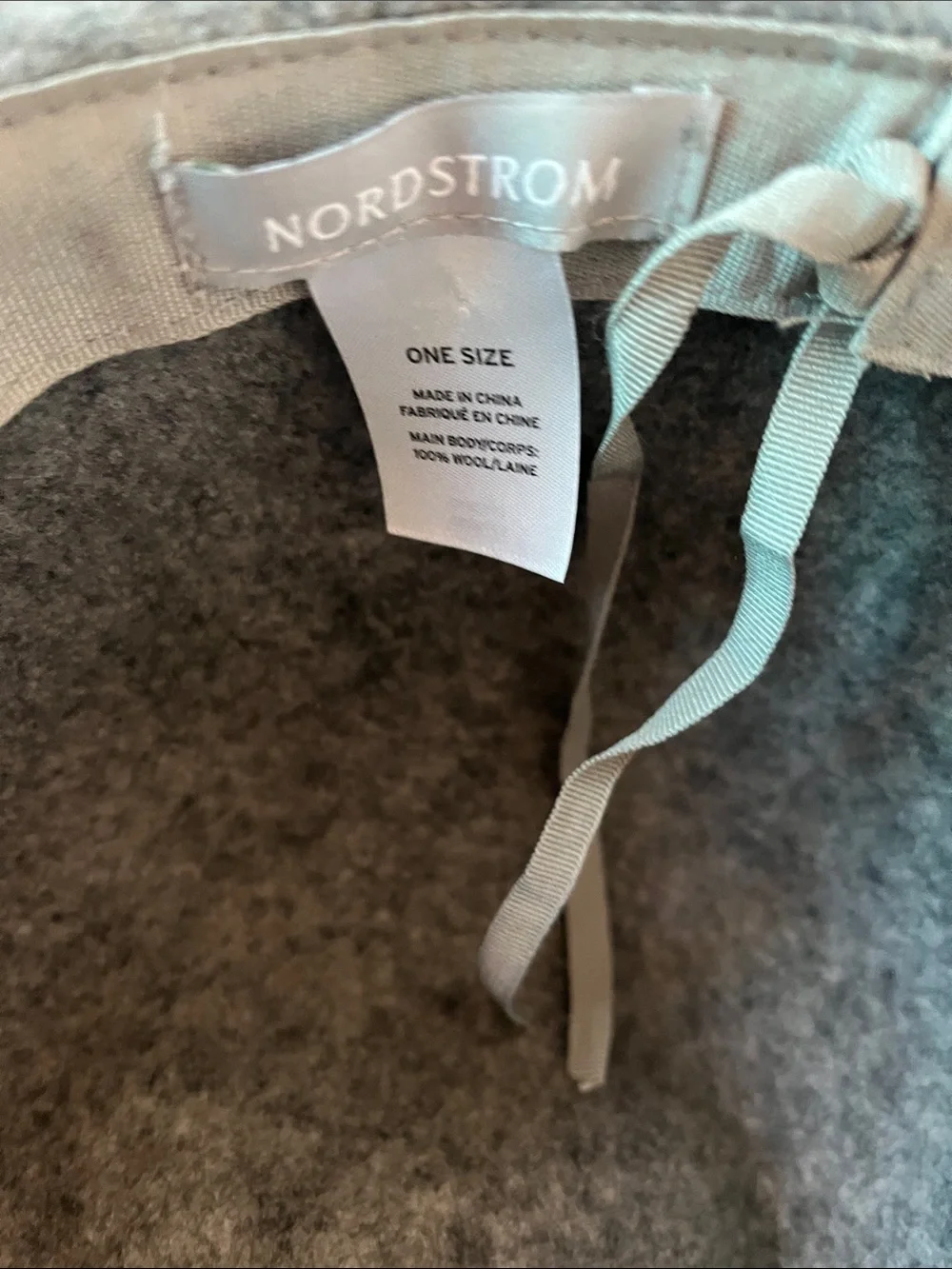Nordstrom Gray Wool Felt Wide-Brim Hat with Black Band
